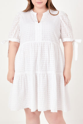 Plus Size Gingham Tiered Mini Dress