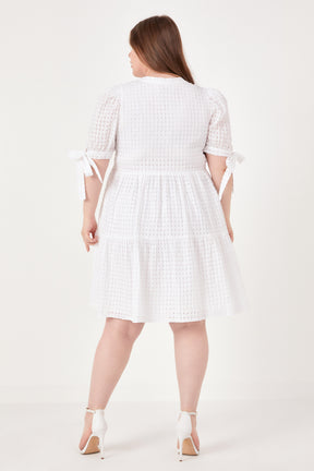 Plus Size Gingham Tiered Mini Dress