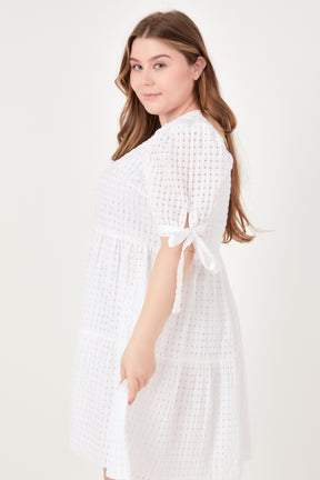 Plus Size Gingham Tiered Mini Dress