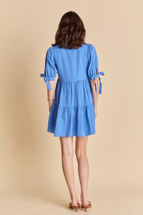 ENGLISH FACTORY - Gingham Tiered Mini Dress - DRESSES available at Objectrare