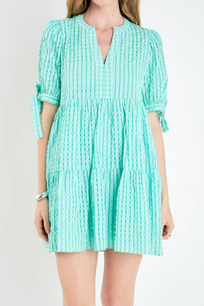 ENGLISH FACTORY - Gingham Tiered Mini Dress - DRESSES available at Objectrare