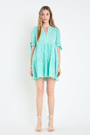 ENGLISH FACTORY - Gingham Tiered Mini Dress - DRESSES available at Objectrare