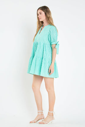ENGLISH FACTORY - Gingham Tiered Mini Dress - DRESSES available at Objectrare