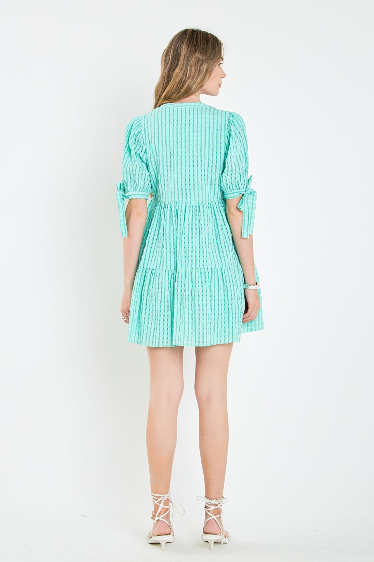 ENGLISH FACTORY - Gingham Tiered Mini Dress - DRESSES available at Objectrare