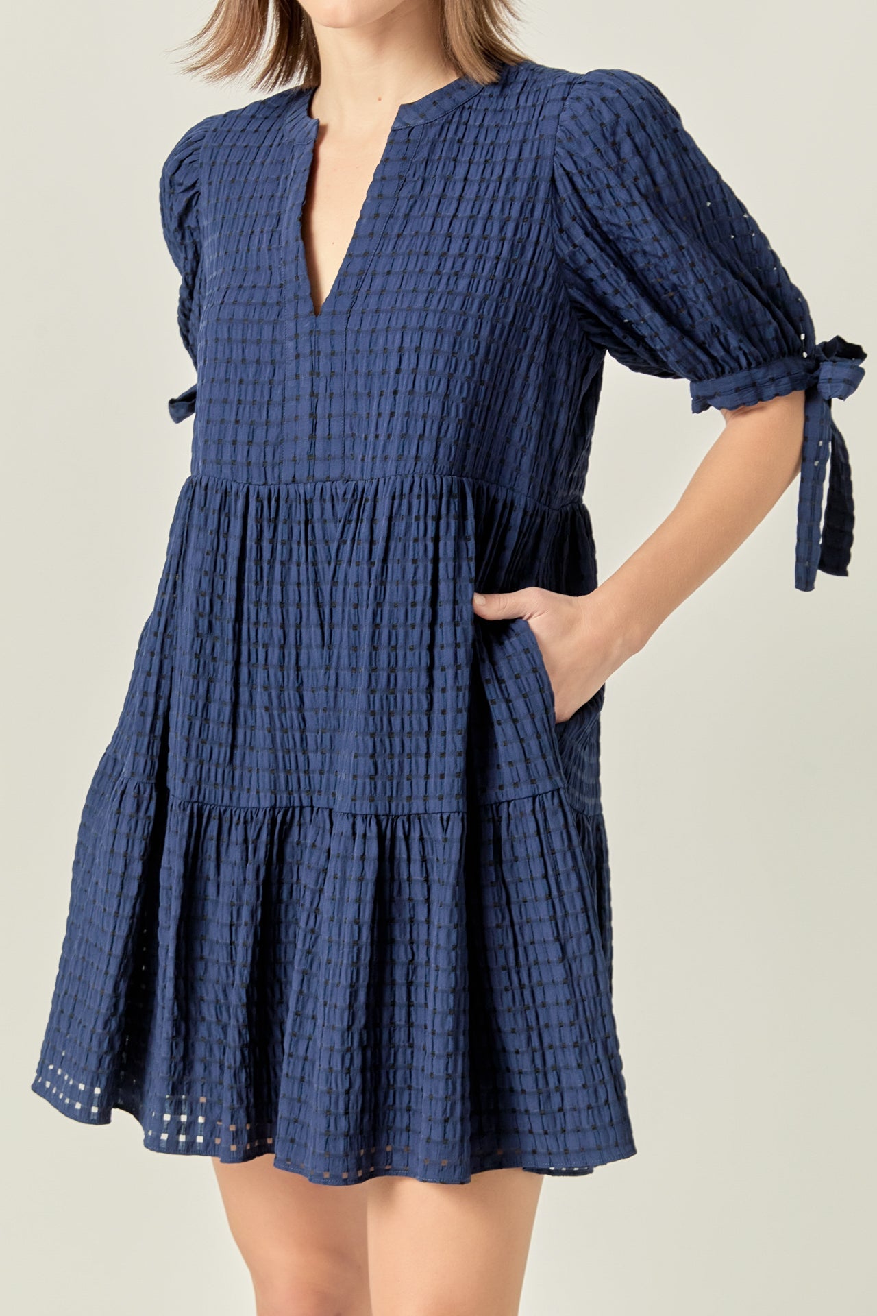 ENGLISH FACTORY - Gingham Tiered Mini Dress - DRESSES available at Objectrare