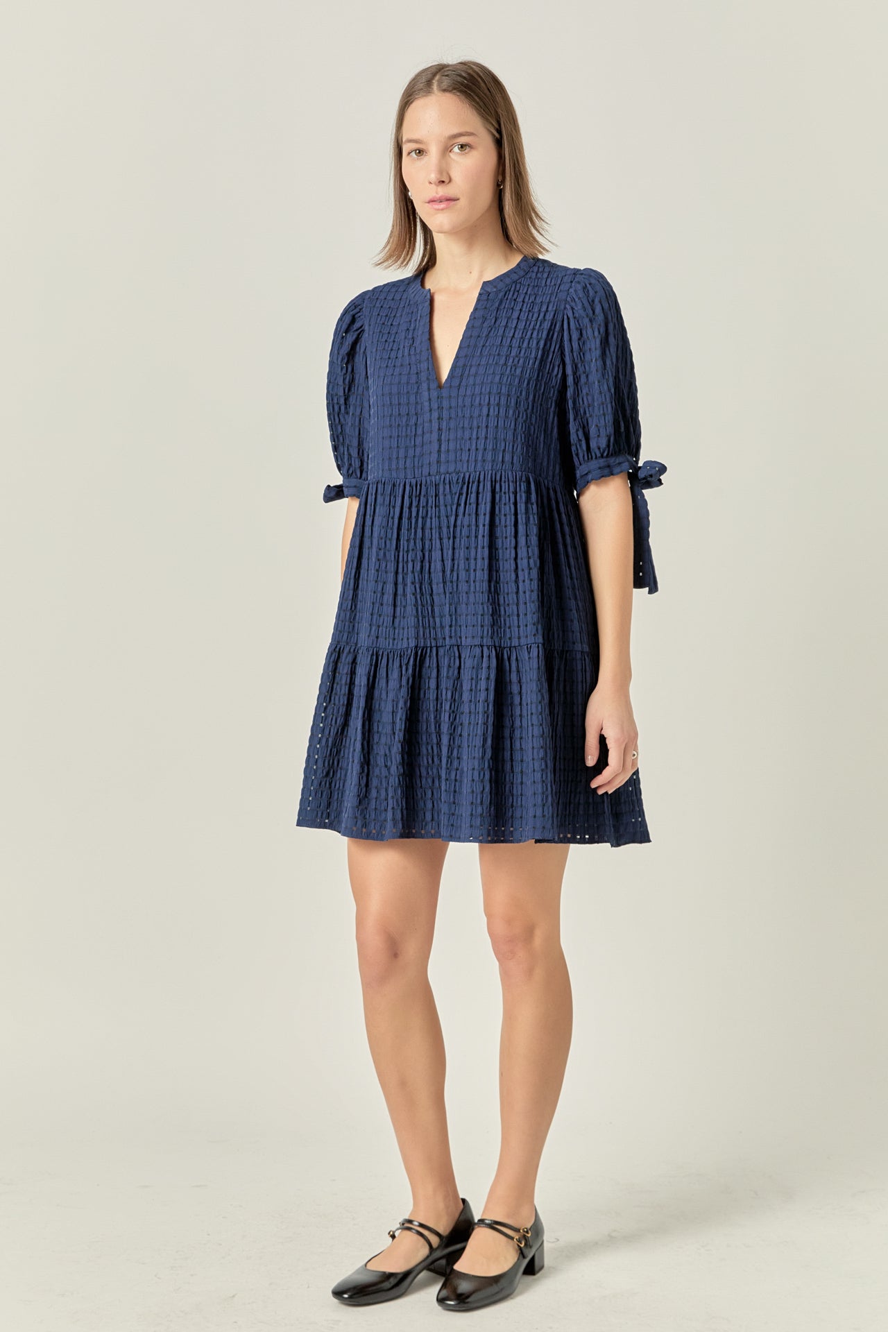 ENGLISH FACTORY - Gingham Tiered Mini Dress - DRESSES available at Objectrare