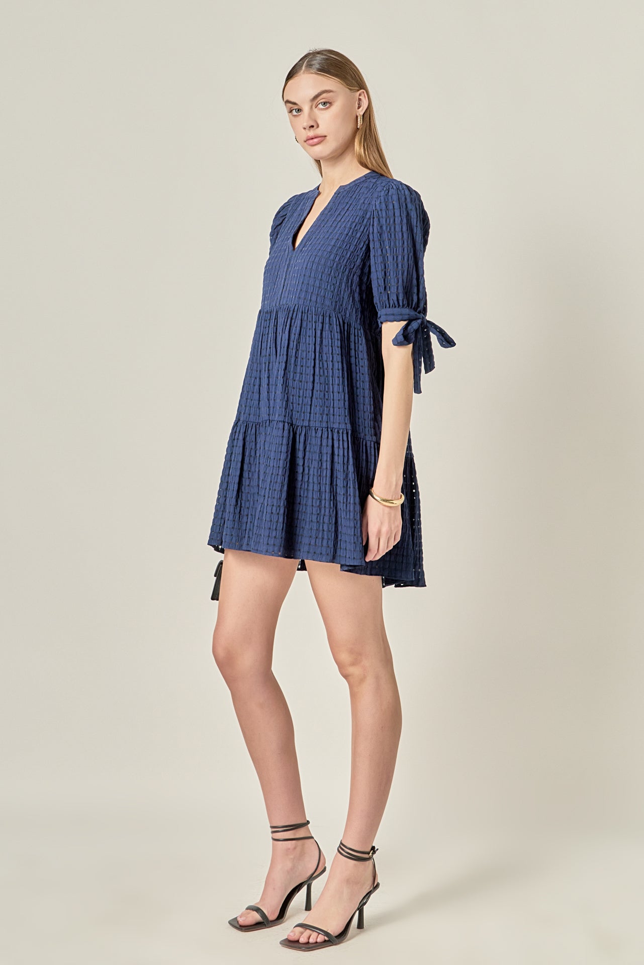 ENGLISH FACTORY - Gingham Tiered Mini Dress - DRESSES available at Objectrare