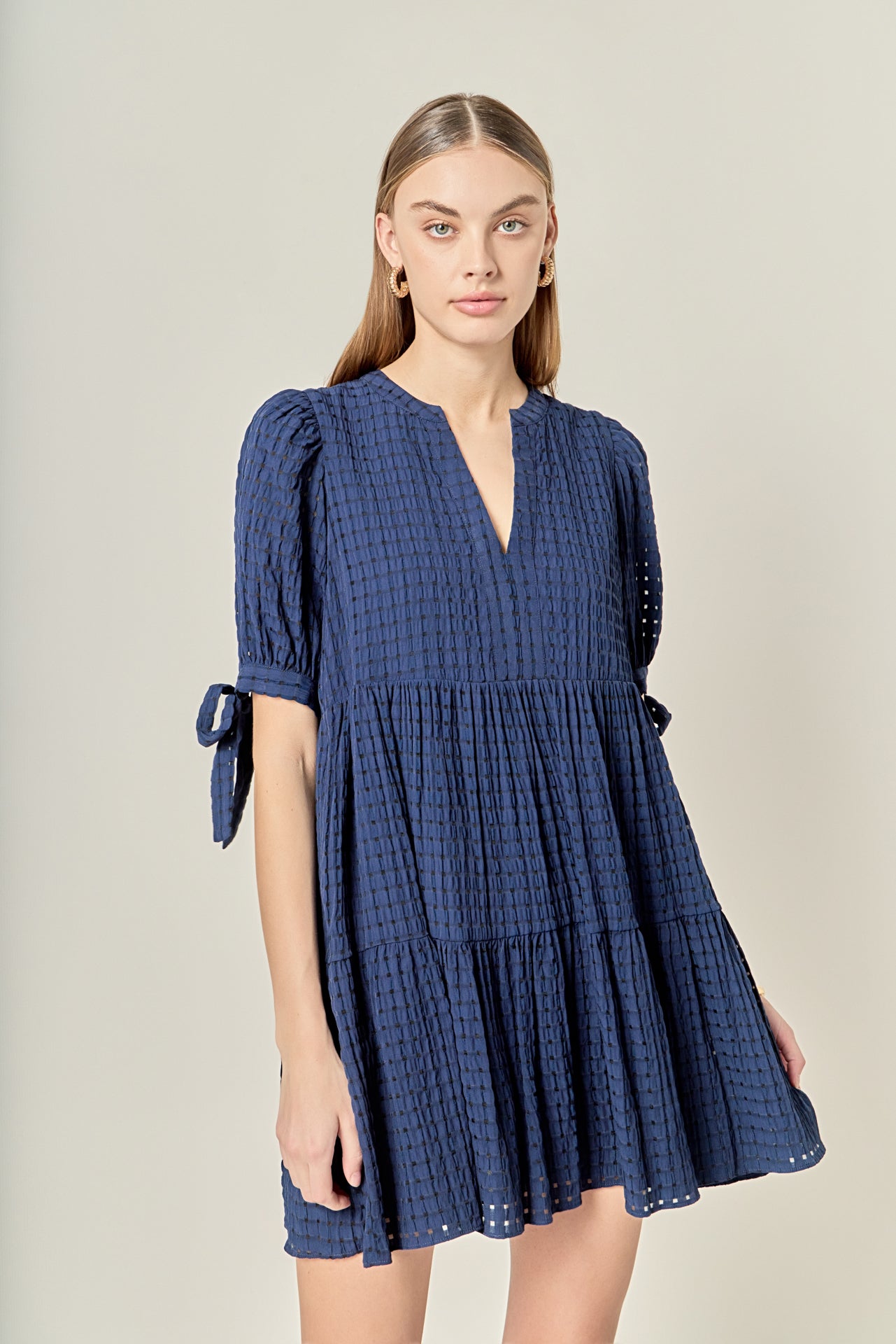 ENGLISH FACTORY - Gingham Tiered Mini Dress - DRESSES available at Objectrare