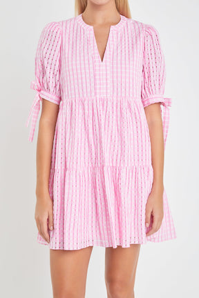 Gingham Tiered Mini Dress