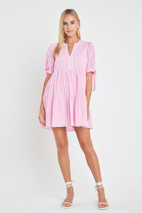 ENGLISH FACTORY - English Factory - Gingham Tiered Mini Dress - DRESSES available at Objectrare