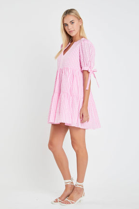 ENGLISH FACTORY - English Factory - Gingham Tiered Mini Dress - DRESSES available at Objectrare