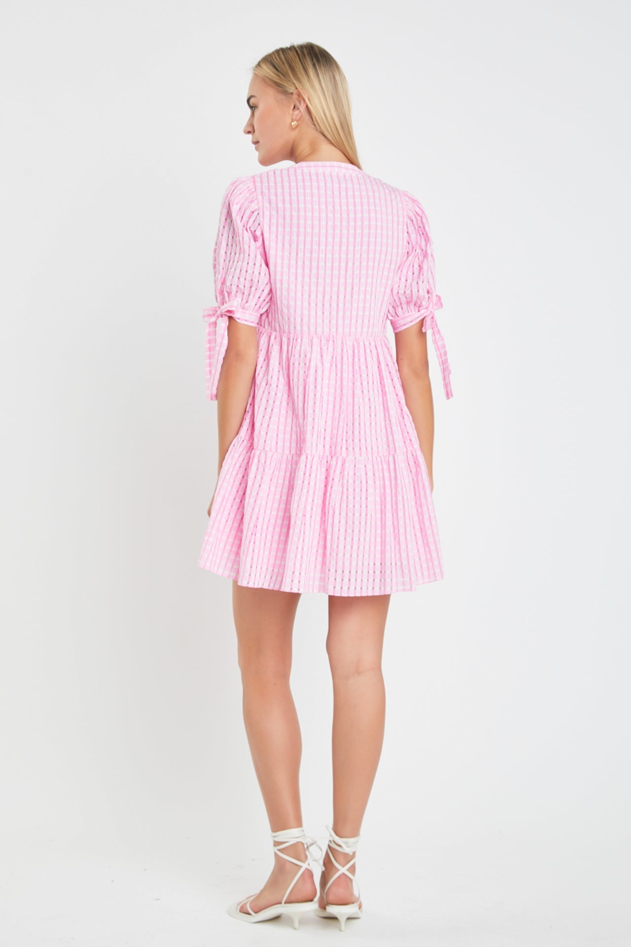 ENGLISH FACTORY - English Factory - Gingham Tiered Mini Dress - DRESSES available at Objectrare