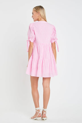 ENGLISH FACTORY - English Factory - Gingham Tiered Mini Dress - DRESSES available at Objectrare