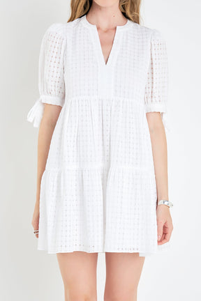 ENGLISH FACTORY - Gingham Tiered Mini Dress - DRESSES available at Objectrare