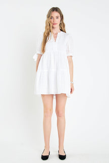 ENGLISH FACTORY - Gingham Tiered Mini Dress - DRESSES available at Objectrare