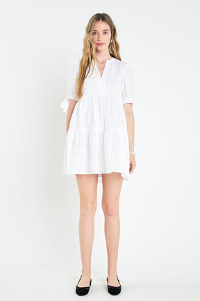 ENGLISH FACTORY - Gingham Tiered Mini Dress - DRESSES available at Objectrare