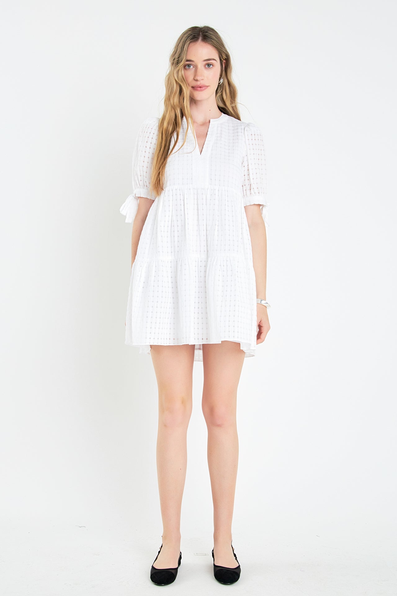 ENGLISH FACTORY - English Factory - Gingham Tiered Mini Dress - DRESSES available at Objectrare