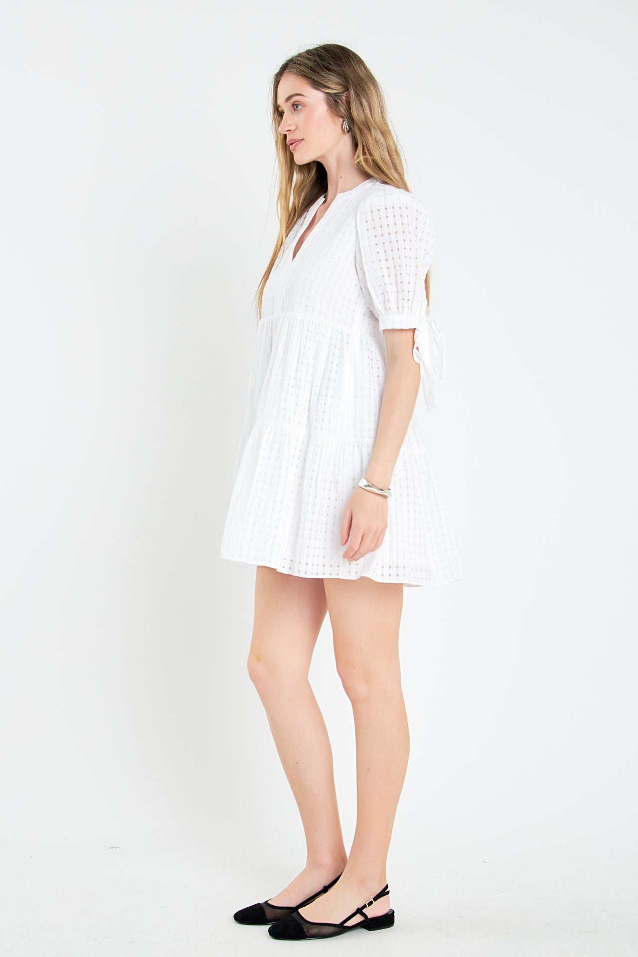 ENGLISH FACTORY - Gingham Tiered Mini Dress - DRESSES available at Objectrare