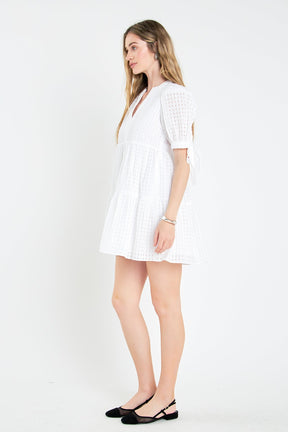 ENGLISH FACTORY - Gingham Tiered Mini Dress - DRESSES available at Objectrare