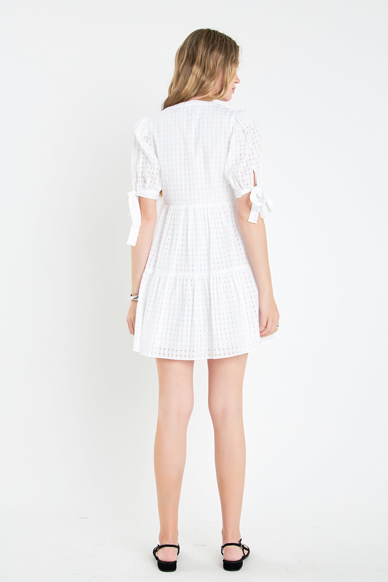 ENGLISH FACTORY - Gingham Tiered Mini Dress - DRESSES available at Objectrare