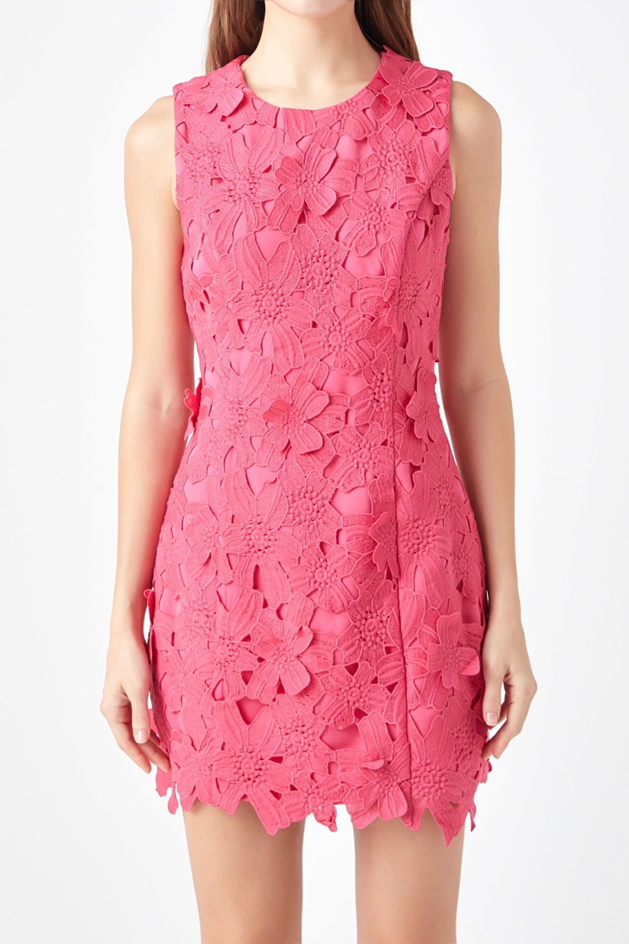ENDLESS ROSE - Floral Embroidered Mini Dress - DRESSES available at Objectrare