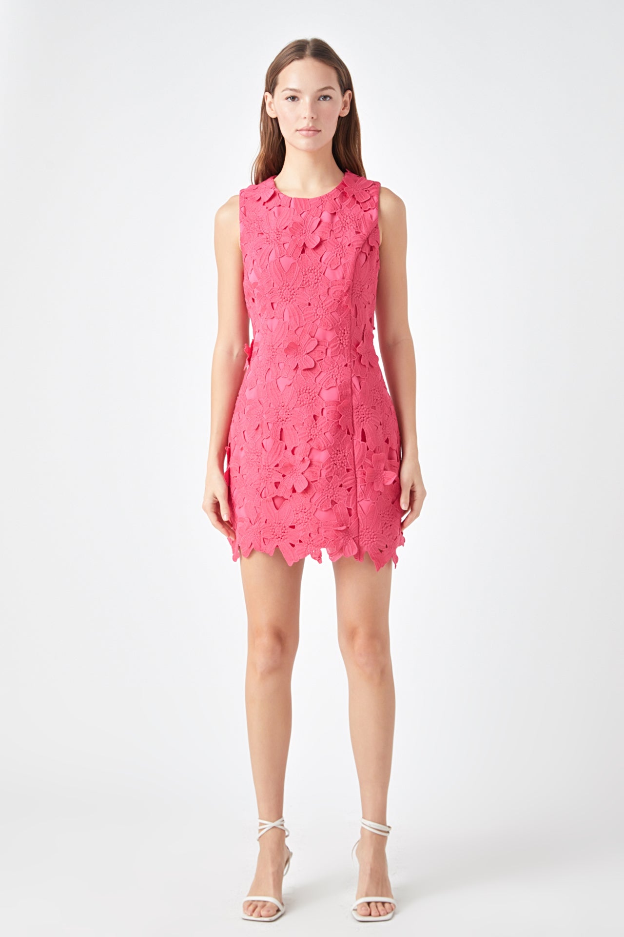 ENDLESS ROSE - Floral Embroidered Mini Dress - DRESSES available at Objectrare
