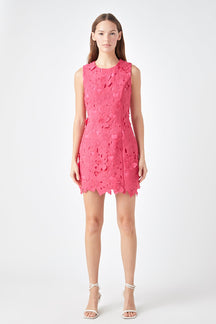 ENDLESS ROSE - Floral Embroidered Mini Dress - DRESSES available at Objectrare