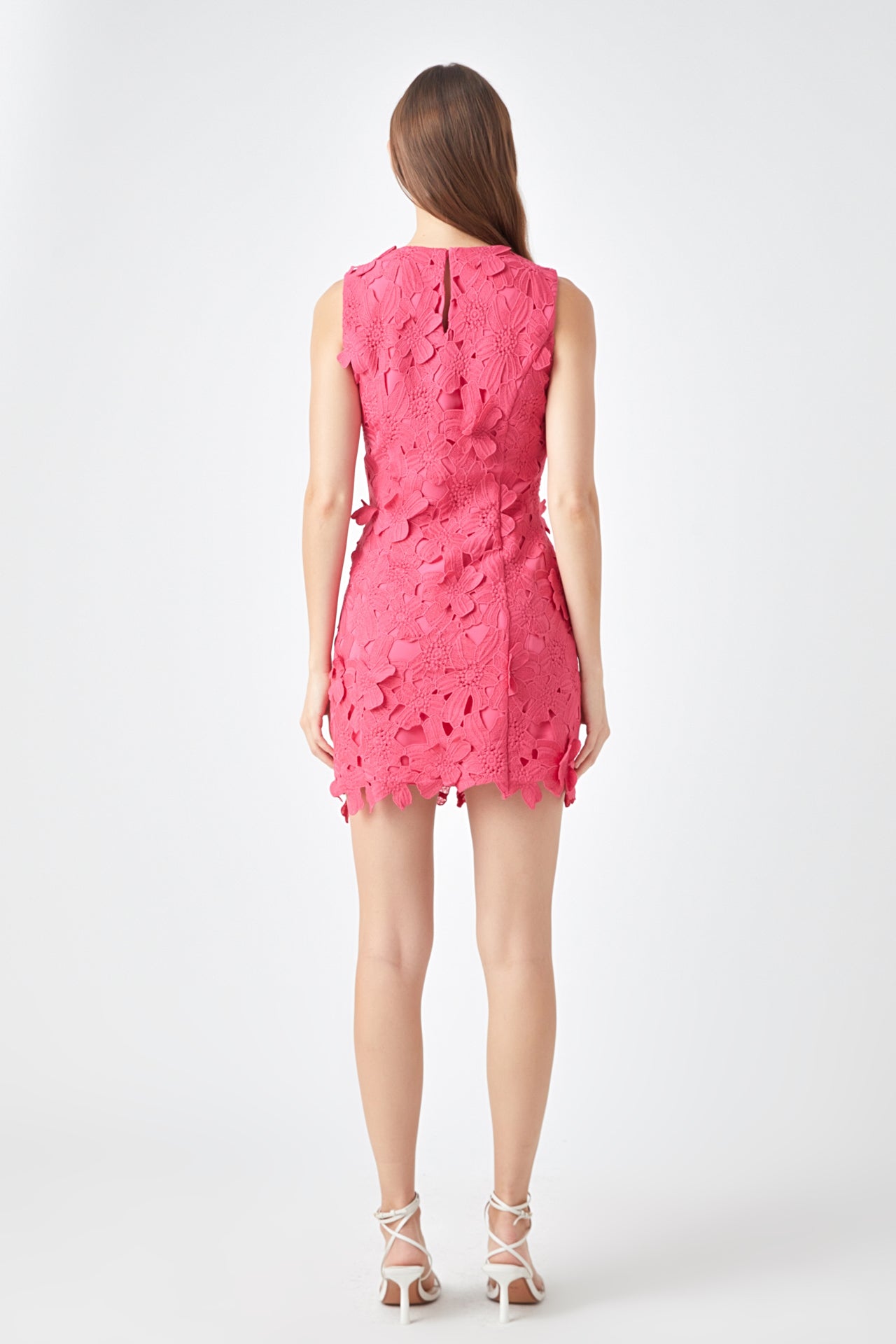 ENDLESS ROSE - Floral Embroidered Mini Dress - DRESSES available at Objectrare