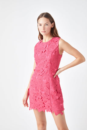 ENDLESS ROSE - Floral Embroidered Mini Dress - DRESSES available at Objectrare