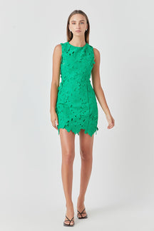 ENDLESS ROSE - Floral Embroidered Mini Dress - DRESSES available at Objectrare