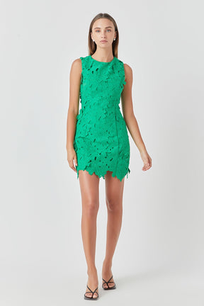 ENDLESS ROSE - Floral Embroidered Mini Dress - DRESSES available at Objectrare