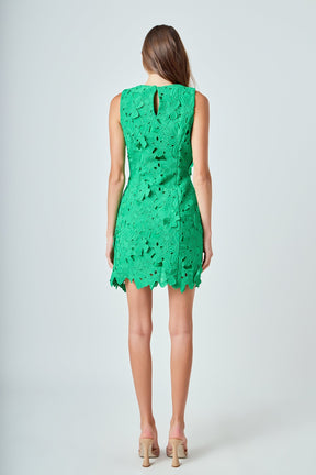 ENDLESS ROSE - Floral Embroidered Mini Dress - DRESSES available at Objectrare