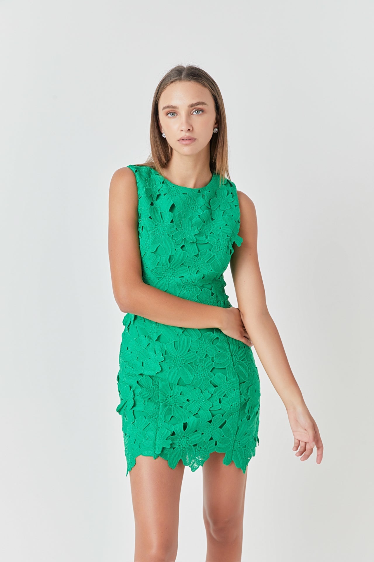 ENDLESS ROSE - Floral Embroidered Mini Dress - DRESSES available at Objectrare