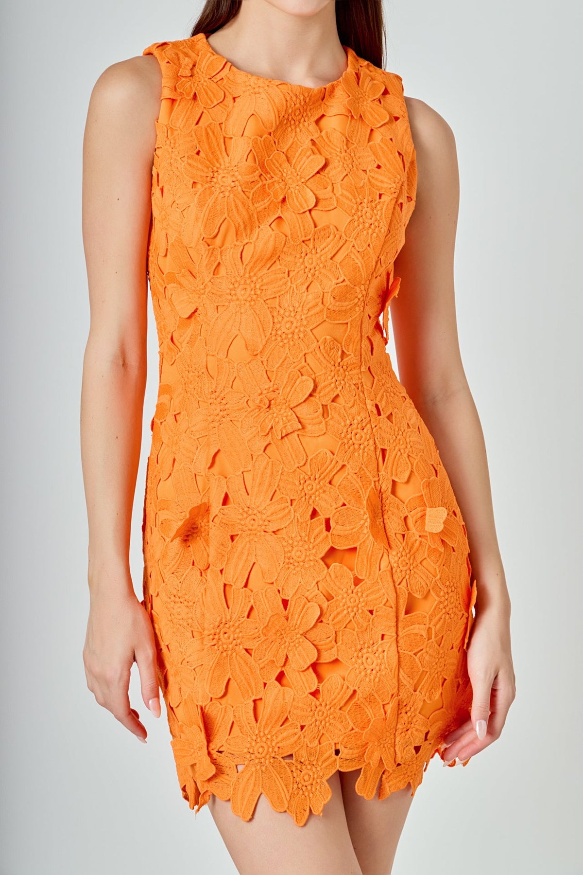 Floral Embroidered Mini Dress