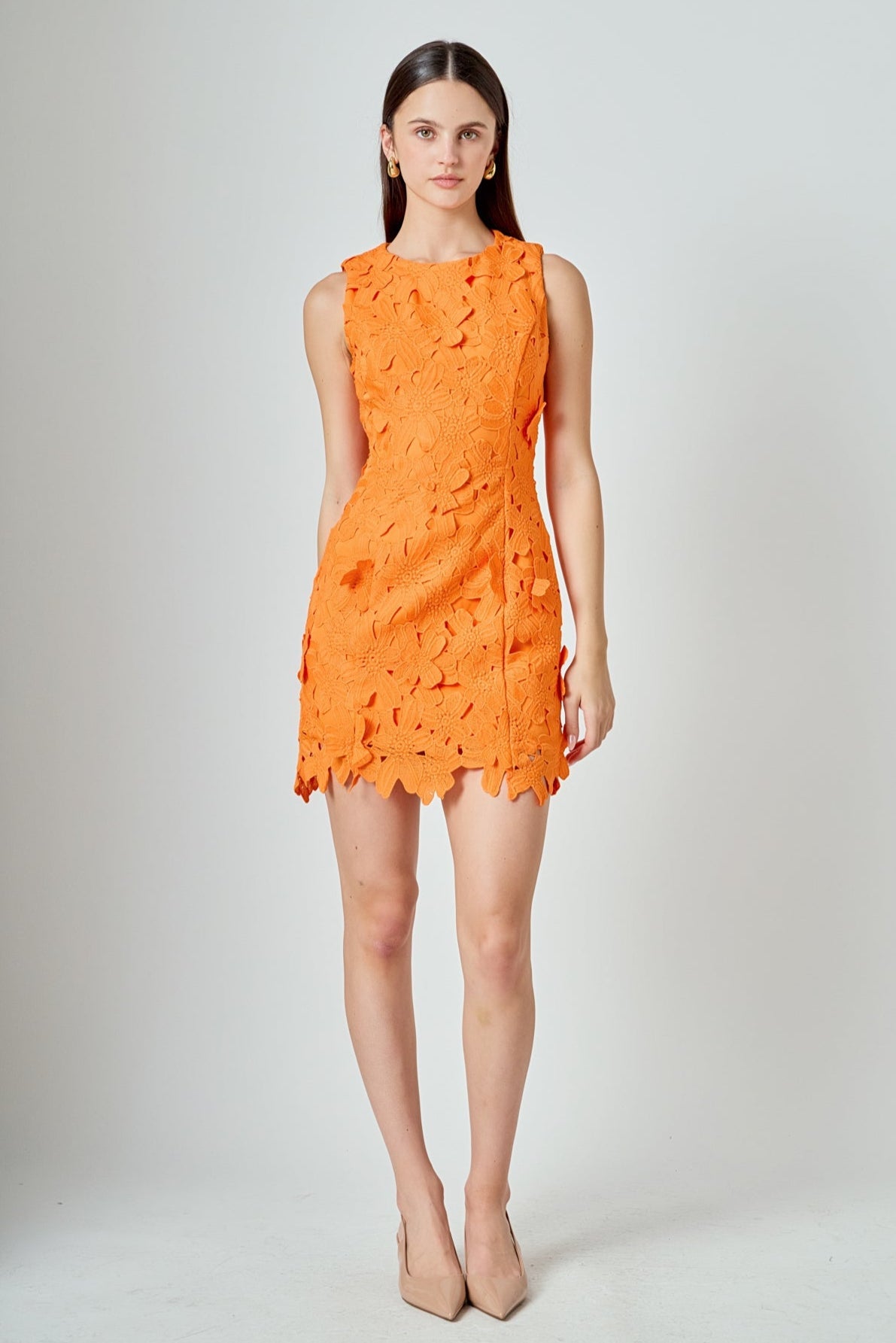 Floral Embroidered Mini Dress