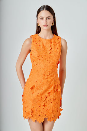 ENDLESS ROSE - Floral Embroidered Mini Dress - DRESSES available at Objectrare