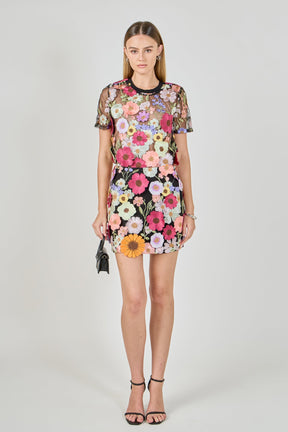 ENDLESS ROSE - Floral Embroidered Mini Skirt - SKIRTS available at Objectrare