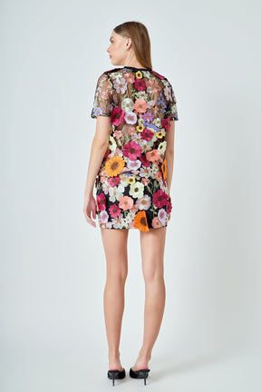 ENDLESS ROSE - Floral Embroidered Mini Skirt - SKIRTS available at Objectrare