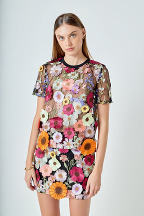 ENDLESS ROSE - Floral Embroidered Mini Skirt - SKIRTS available at Objectrare