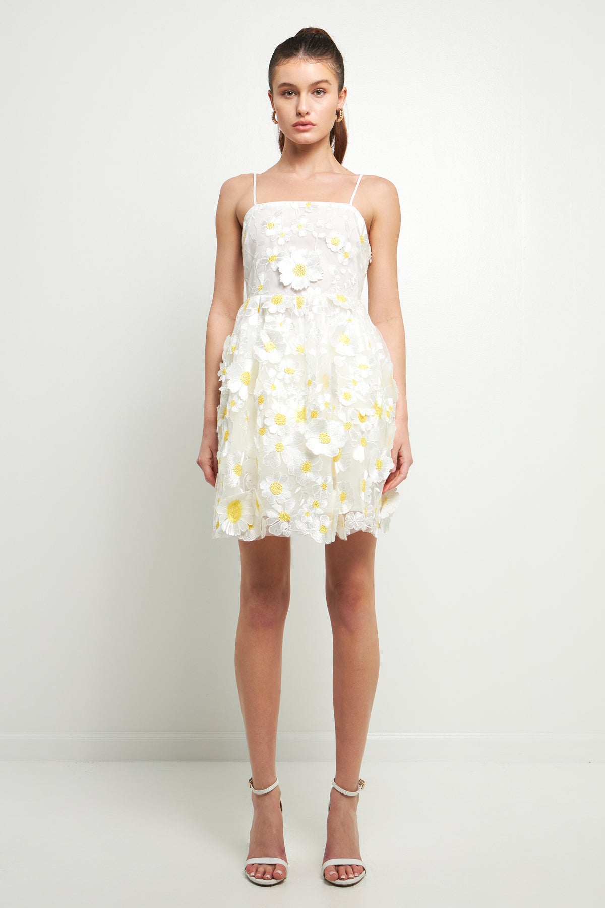 ENDLESS ROSE - Floral Embroidered Mini Dress - DRESSES available at Objectrare
