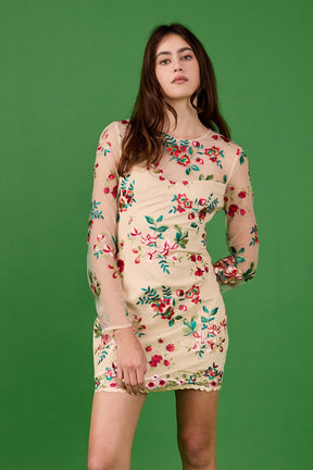 ENDLESS ROSE - Floral Embroidered Dress - DRESSES available at Objectrare