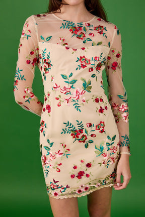 ENDLESS ROSE - Floral Embroidered Dress - DRESSES available at Objectrare