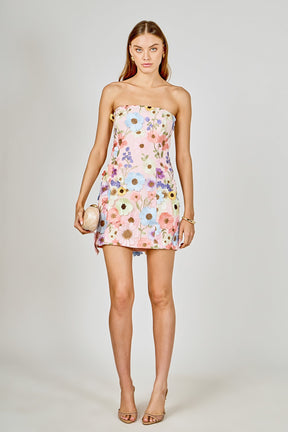 ENDLESS ROSE - Floral Embroidered Mini Dress - DRESSES available at Objectrare