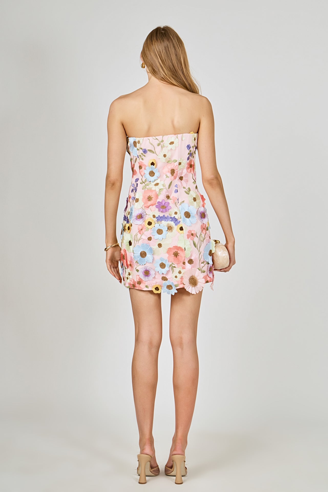 ENDLESS ROSE - Floral Embroidered Mini Dress - DRESSES available at Objectrare