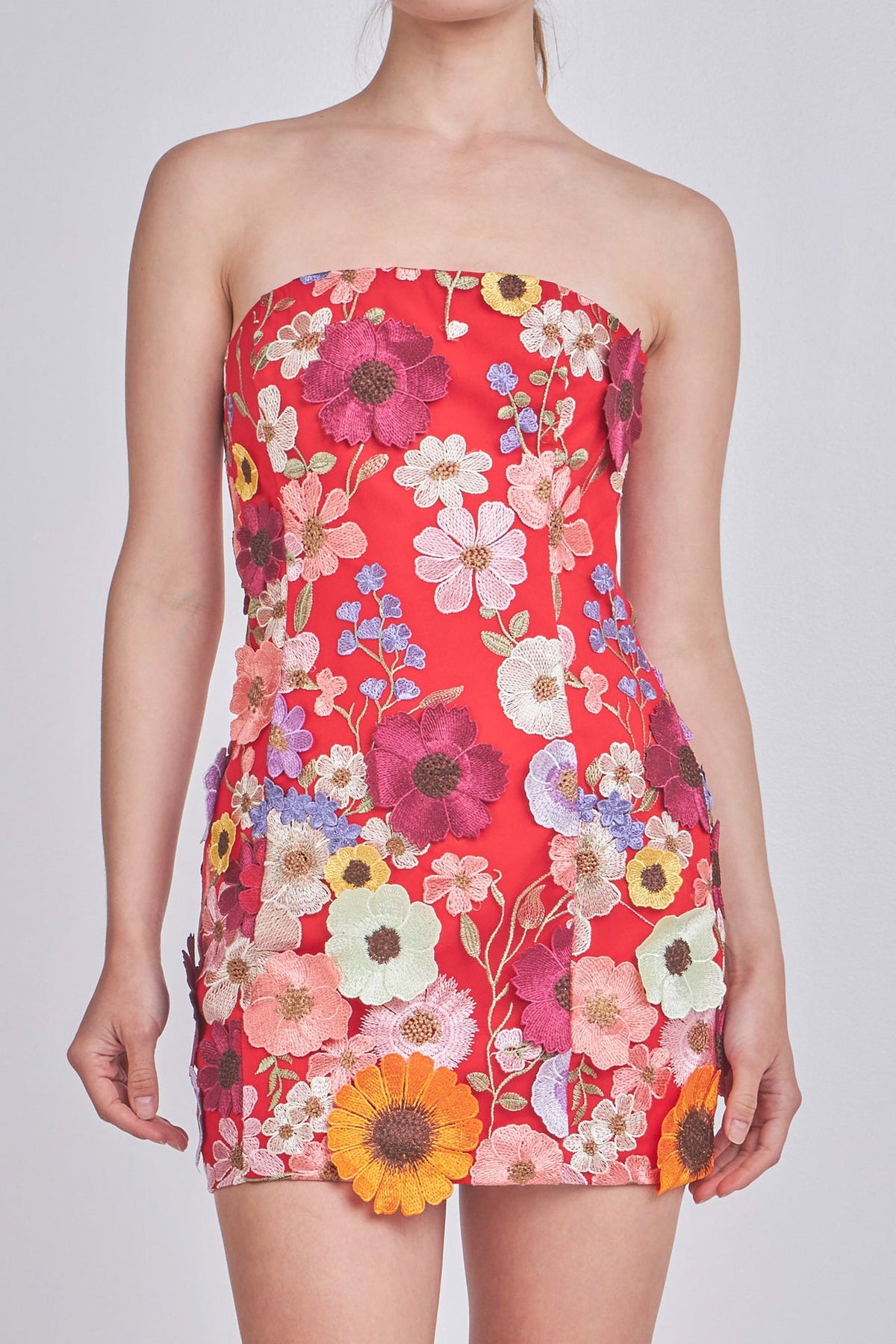 ENDLESS ROSE - Endless Rose - Floral Embroidered Mini Dress - DRESSES available at Objectrare