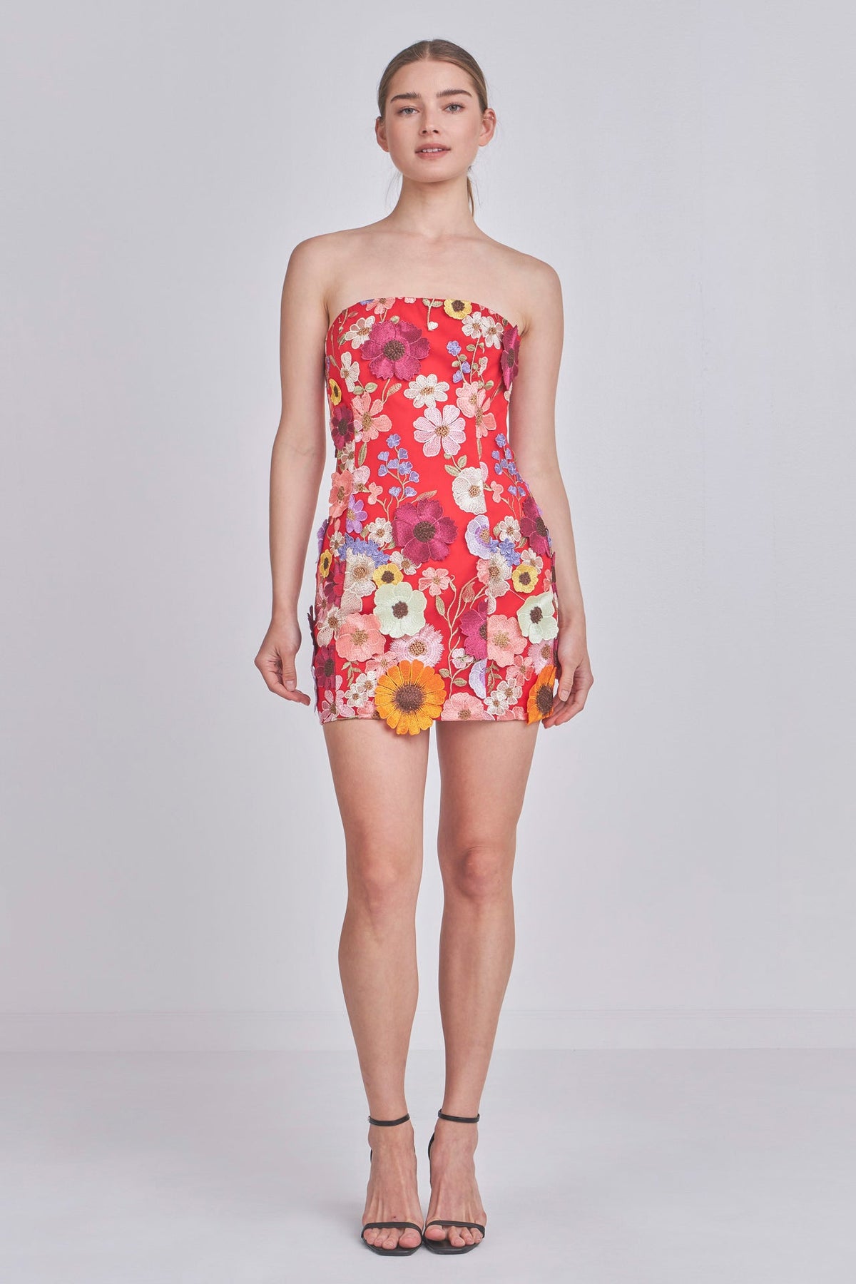 ENDLESS ROSE - Endless Rose - Floral Embroidered Mini Dress - DRESSES available at Objectrare