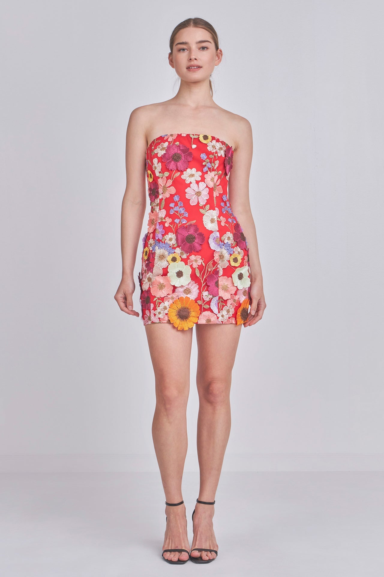 ENDLESS ROSE - Endless Rose - Bouquet Floral Embroidered Mini Dress - DRESSES available at Objectrare