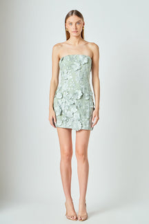 ENDLESS ROSE - Floral Embroidered Mini Dress - DRESSES available at Objectrare