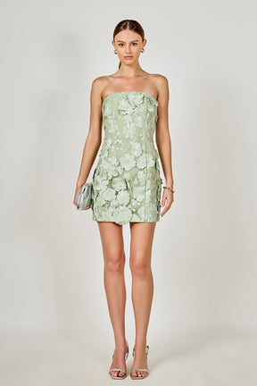 ENDLESS ROSE - Floral Embroidered Mini Dress - DRESSES available at Objectrare