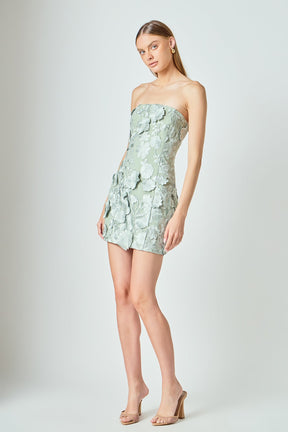 ENDLESS ROSE - Floral Embroidered Mini Dress - DRESSES available at Objectrare